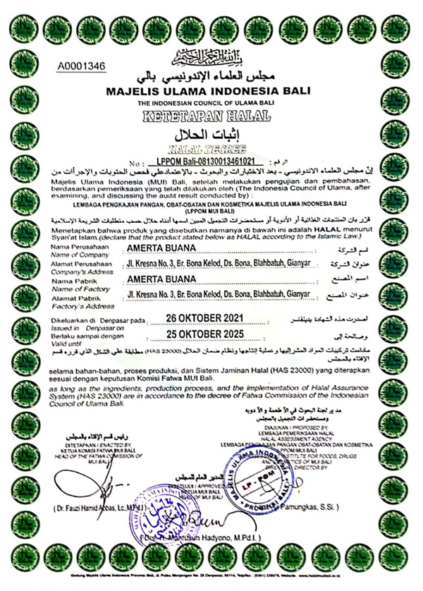 ketetapan halal MUI - nio nirmala oil