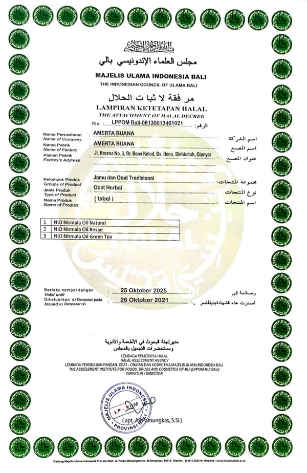 lampiran ketetapan halal MUI - nio nirmala oil